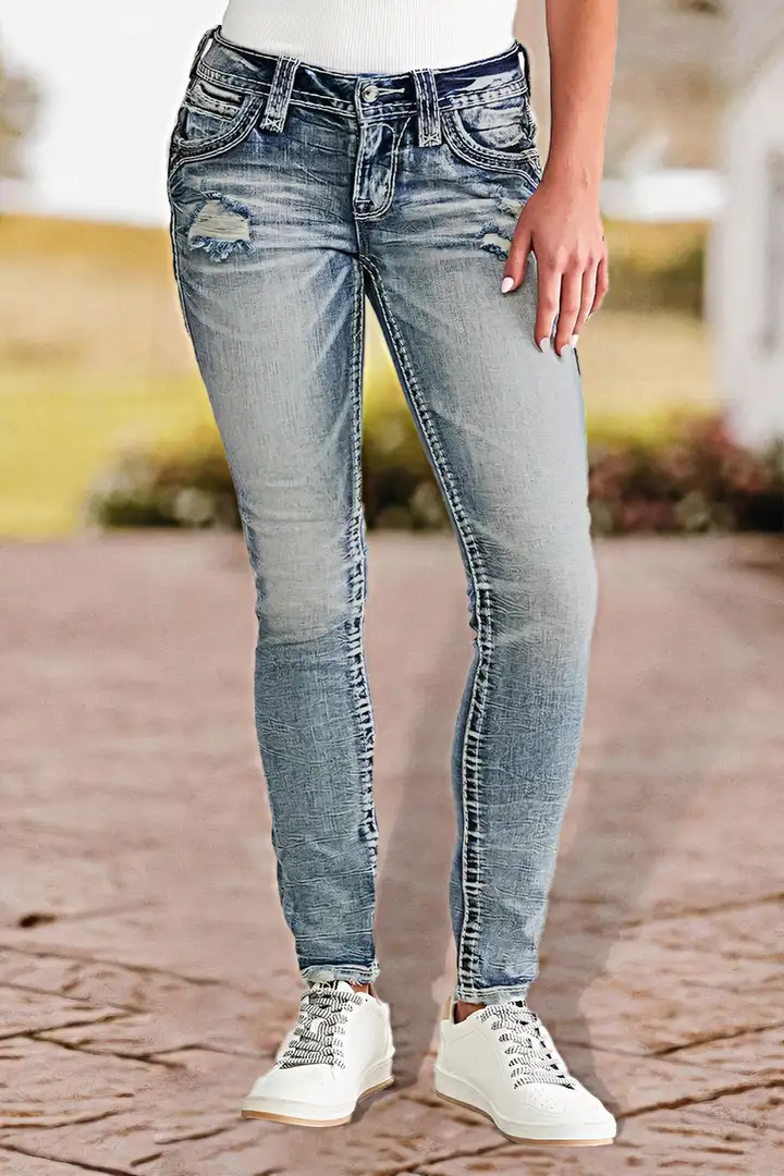 High-Waist Denim Skirt